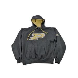 Mens Stadium Athletics Hoodie Sweatshirt Size M Pullover Patch Logo Black Gold